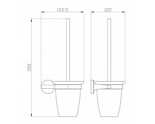 Туалетный ершик в комплекте WONZON & WOGHAND SIMPLE, Брашированное золото (WW-6529-BG)