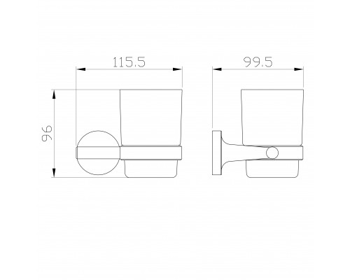 Стакан для зубных щеток с держателем WONZON & WOGHAND SIMPLE, Брашированное золото (WW-6521-BG)