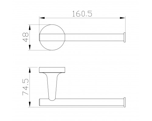 Держатель для туалетной бумаги без крышки WONZON & WOGHAND SIMPLE, Брашированное золото (WW-6516-BG)