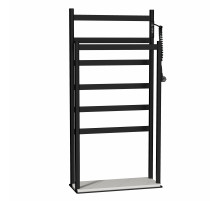 Полотенцесушитель электрический напольный WONZON & WOGHAND, Черный матовый (WW-A407-MB)