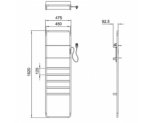 Полотенцесушитель электрический WONZON & WOGHAND, Темный графит (WW-A205-GM)