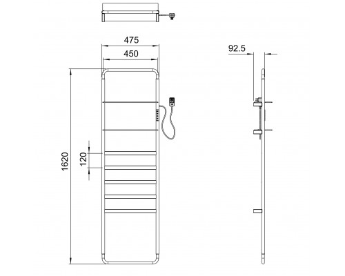 Полотенцесушитель электрический WONZON & WOGHAND, Черный матовый (WW-A205-MB)