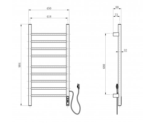 Полотенцесушитель электрический WONZON & WOGHAND BONN, Розовое золото (WW-AL409-RG)