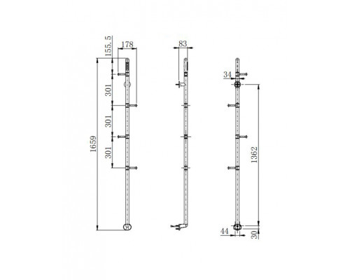 Полотенцесушитель электрический WONZON & WOGHAND KASSEL, Темный графит (WW-AL616-BGM)