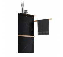 Полотенцесушитель электрический с греющей плитой Черный мрамор WONZON & WOGHAND, Темный графит (WW-A504-GM)