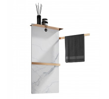 Полотенцесушитель электрический с греющей плитой Черный мрамор WONZON & WOGHAND, Брашированный никель (WW-A504-BR)