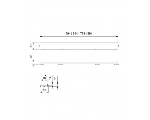 Решетка для душевого трапа под плитку 90 см WONZON & WOGHAND, Брашированное золото (WW-651900M-BG)