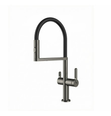 Смеситель для кухни с магнитным гибким изливом и подключением фильтра WONZON & WOGHAND, Темный графит (WW-8020301-BGM)