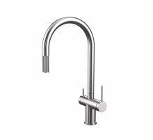 Смеситель для кухни с выдвижным изливом и подключением фильтра WONZON & WOGHAND, Брашированный никель (WW-8020295-BN)