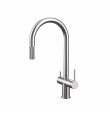 Смеситель для кухни с выдвижным изливом и подключением фильтра WONZON & WOGHAND, Брашированный никель (WW-8020295-BN)