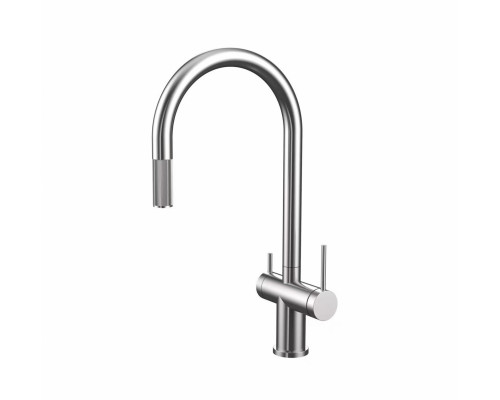 Смеситель для кухни с выдвижным изливом и подключением фильтра WONZON & WOGHAND, Брашированный никель (WW-8020295-BN)