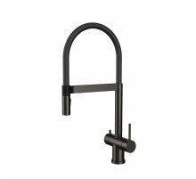 Смеситель для кухни c гибким изливом и подключением фильтра WONZON & WOGHAND, Черный матовый (WW-8020306-MB)