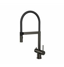 Смеситель для кухни c гибким изливом и подключением фильтра WONZON & WOGHAND, Черный матовый (WW-8020306-MB)