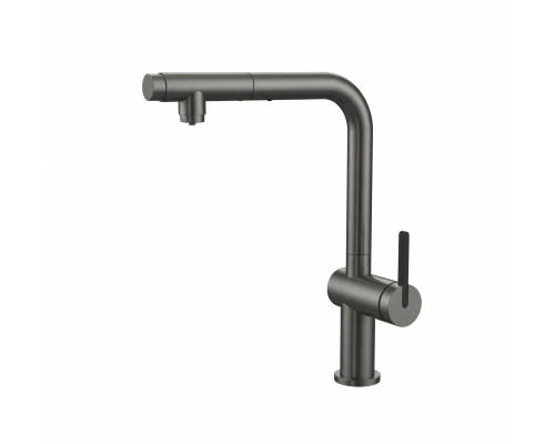 Смеситель для кухни с выдвижным изливом и подключением фильтра WONZON & WOGHAND, Темный графит (WW-8020294-BGM)