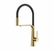 Смеситель для кухни с гибким изливом и подключением фильтра WONZON & WOGHAND, Брашированное золото (WW-8020293-BG)