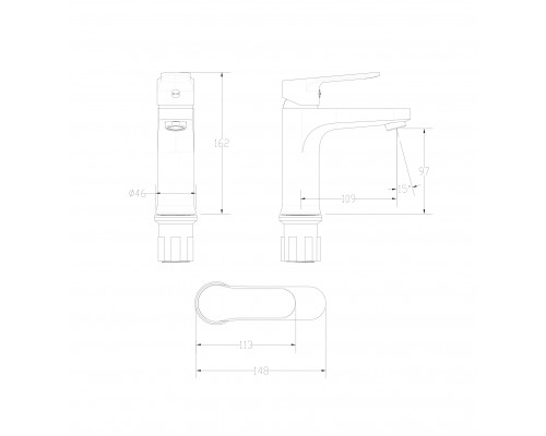 Смеситель для раковины WONZON & WOGHAND LUMIA, Хром (WW-815516-CR)