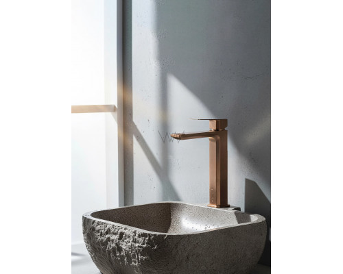 Смеситель для раковины высокий WONZON & WOGHAND DIAMOND, Брашированное розовое золото (WW-88239011-BRG)