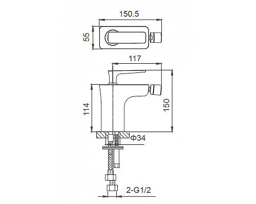 Смеситель для биде Wonzon & Woghand Shark, Хром (WW-485001-CR)