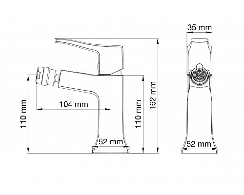 Смеситель для биде Wonzon & Woghand, Брашированное золото (WW-88016072-BG)