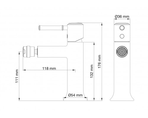 Смеситель для биде Wonzon & Woghand, Черный матовый (WW-88016073-MB)