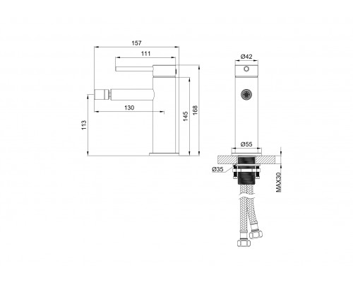 Смеситель для биде Wonzon & Woghand, Хром (WW-88339017-CR)