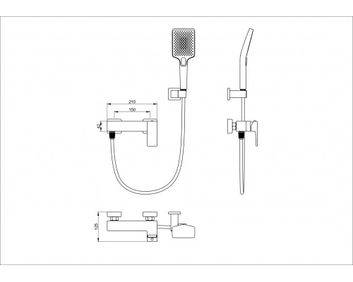 Смеситель для душа Wonzon & Woghand, Хром (WW-88048068-CR)
