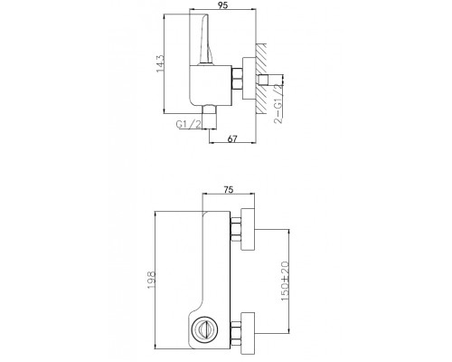 Смеситель для душа Wonzon & Woghand Shark, Хром (WW-48B4101-CR)
