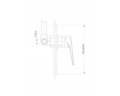 Смеситель для душа встраиваемый Wonzon & Woghand Athens, Хром (WW-084700-CR)