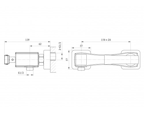 Смеситель для душа Wonzon & Woghand Triumph, Хром (WW-564101-CR)