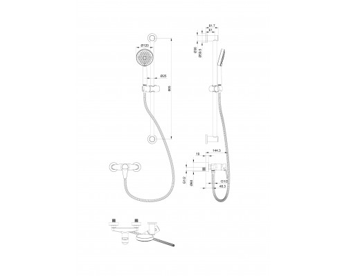 Купить Смеситель для душа WONZON & WOGHAND, Белый матовый (WW-AE3103-MW) в магазине сантехники Santeh-Crystal.ru