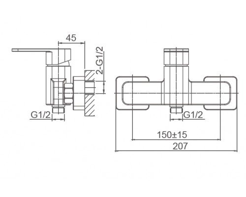 Смеситель для душа Wonzon & Woghand Arnie, Хром (WW-694101-CR)