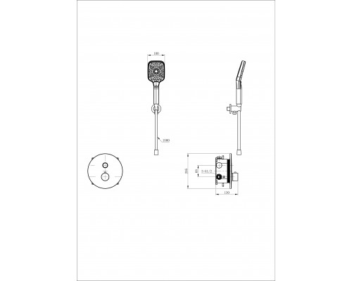 Купить Смеситель для душа с термостатом встраиваемый WONZON & WOGHAND, Белый матовый (WW-D1017-A-MW) в магазине сантехники Santeh-Crystal.ru