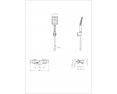 Приобрести Смеситель для душа с термостатом WONZON & WOGHAND, Черный матовый (WW-B2025-A-MB) в магазине сантехники Santeh-Crystal.ru