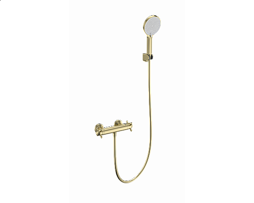 Смеситель для душа с термостатом WONZON & WOGHAND Strato, Брашированное золото (WW-B2048-A- BG)