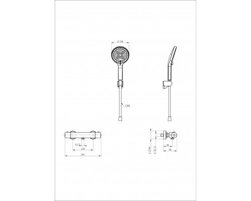 Купить Смеситель для душа с термостатом WONZON & WOGHAND, Белый матовый (WW-B2003-A-MW) в магазине сантехники Santeh-Crystal.ru