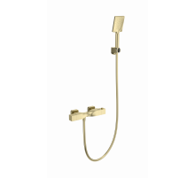 Смеситель для душа с термостатом WONZON & WOGHAND Twist, Брашированное золото (WW-B2025-A- BG)