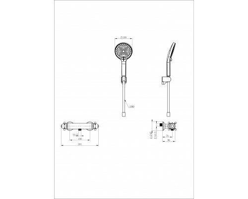 Приобрести Смеситель для душа с термостатом WONZON & WOGHAND, Черный матовый (WW-B2048-A-MB) в магазине сантехники Santeh-Crystal.ru