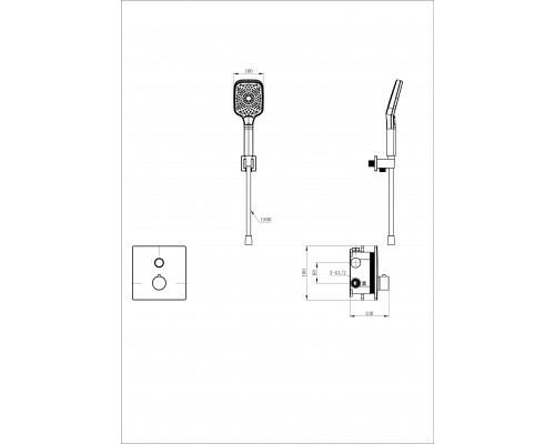 Приобрести Смеситель для душа с термостатом встраиваемый WONZON & WOGHAND, Темный графит (WW-D1017-B-BGG) в магазине сантехники Santeh-Crystal.ru