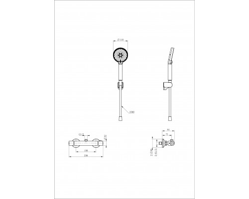 Купить Смеситель для душа с термостатом WONZON & WOGHAND, Брашированное золото (WW-B1005-A-BG) в магазине сантехники Santeh-Crystal.ru