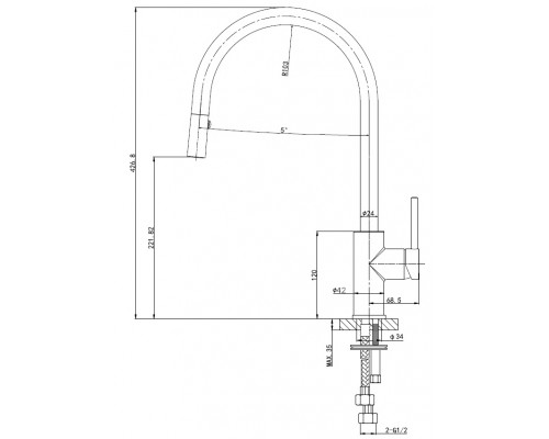 Смеситель для кухни с выдвижным изливом Wonzon & Woghand Хром (WW-422902-CR)