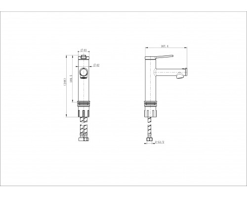 Купить Смеситель для раковины с функцией полоскания WONZON & WOGHAND, Темный графит (WW-H1017-BGG) в магазине сантехники Santeh-Crystal.ru