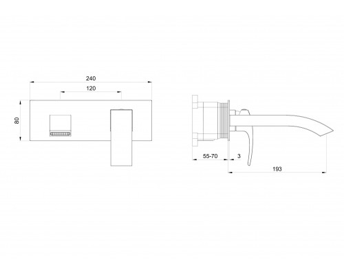 Приобрести Смеситель для раковины встраиваемый WONZON & WOGHAND, Темный графит (WW-88869009-BGM) в магазине сантехники Santeh-Crystal.ru