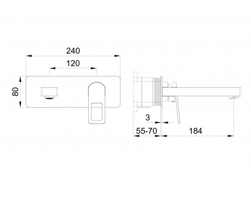Заказать Смеситель для раковины встраиваемый WONZON & WOGHAND, Брашированное золото (WW-88869010-BG) в магазине сантехники Santeh-Crystal.ru