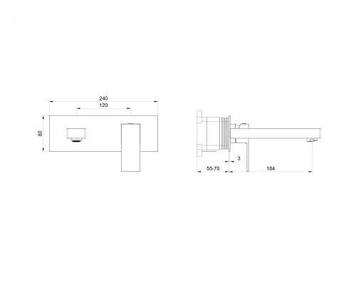 Смеситель для раковины встраиваемый WONZON & WOGHAND CUBE, Брашированное золото (WW-88869016- BG)