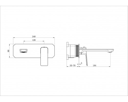 Смеситель для раковины встраиваемый WONZON & WOGHAND DIAMOND, Брашированное золото (WW-88869011- BG)
