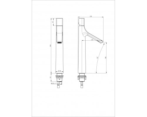 Смеситель для раковины высокий WONZON & WOGHAND, Брашированное золото (WW-H1011-BG)