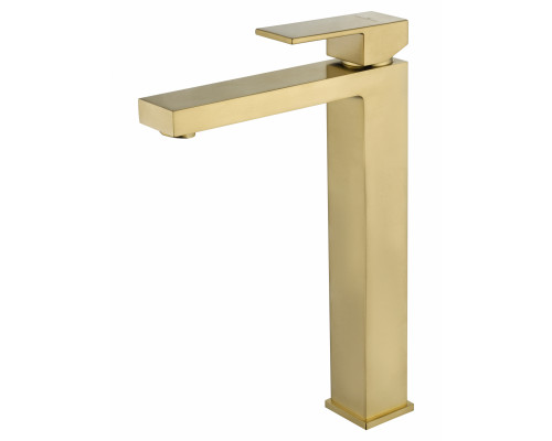 Смеситель для раковины высокий WONZON & WOGHAND CUBE, Брашированное золото (WW-88239016- BG)