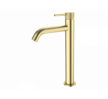 Смеситель для раковины высокий WONZON & WOGHAND, Брашированное золото (WW-H1062-BG)