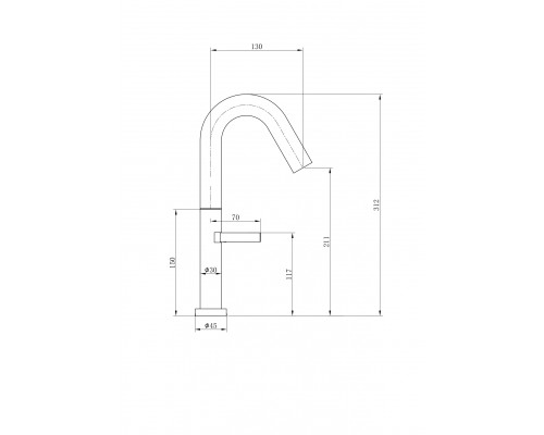 Смеситель для раковины высокий WONZON & WOGHAND, Темный графит (WW-6068-BGG)
