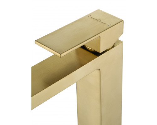 Смеситель для раковины высокий WONZON & WOGHAND CUBE, Брашированное золото (WW-88239016- BG)